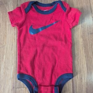 Nike Red and Black Baby One piece short sleeve bodysuit